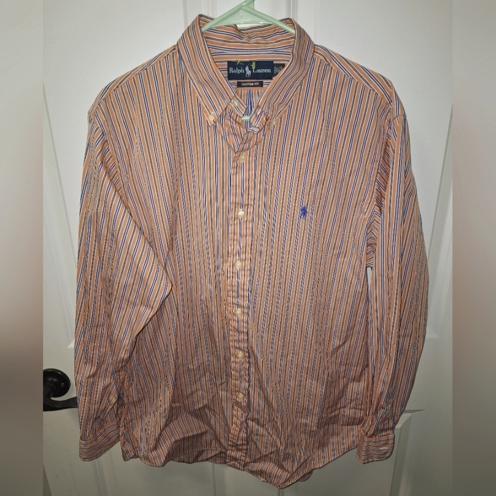 A Ralph Lauren long sleeve men's button-down shirt in a size 16.5.